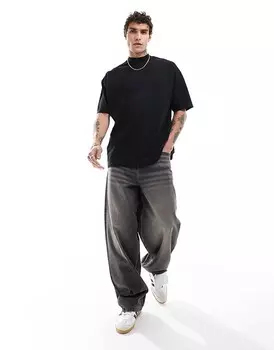 ASOS DESIGN – Essential – черная объемная футболка с высоким воротником