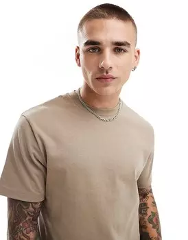 ASOS DESIGN – Essential – плотная футболка каменно-бежевого цвета свободного кроя, 240 г/м