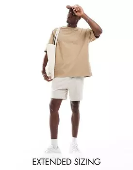 ASOS DESIGN – Essential – плотная футболка оверсайз бежевого цвета, 240 г/м