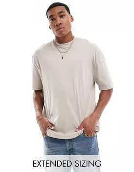 ASOS DESIGN – Essential – серо-бежевая футболка оверсайз