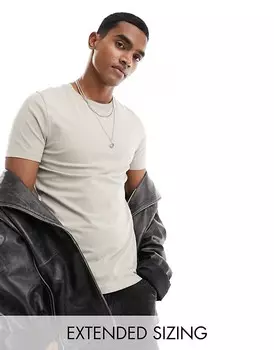 ASOS DESIGN – Essential – серо-бежевая футболка подчеркивающего фигуру кроя