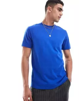 ASOS DESIGN – Essential – синяя футболка с круглым вырезом, плотность 240 г/м
