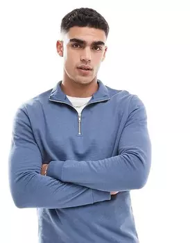 ASOS DESIGN – Essential – Синяя толстовка на молнии