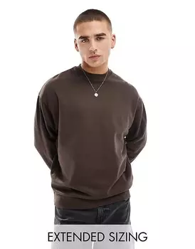 ASOS DESIGN – Essential – толстовка оверсайз цвета Braun
