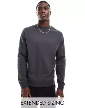 ASOS DESIGN – Essential – толстовка с круглым вырезом графитового цвета
