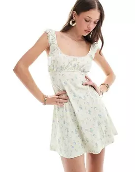 ASOS DESIGN – Фактурное мини-платье с цветочным принтом в стиле 90-х