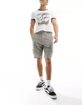 ASOS DESIGN – фактурные шорты карго в клетку