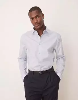 ASOS DESIGN формальная рубашка обычного размера, легко гладится, синего цвета