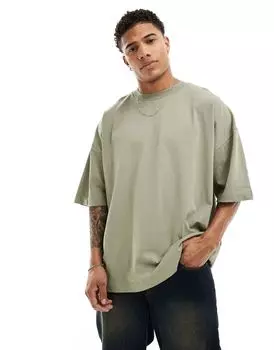 ASOS DESIGN – футболка оверсайз Extreme из плотного хлопка цвета хаки