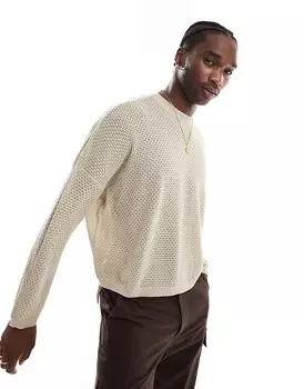 ASOS DESIGN – футболка оверсайз короткого кроя, длинными рукавами и декоративной строчкой