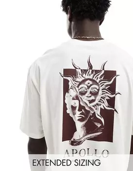 ASOS DESIGN – футболка оверсайз кремового цвета с принтом эпохи Возрождения на спине