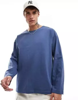ASOS DESIGN – футболка оверсайз с длинными рукавами цвета индиго