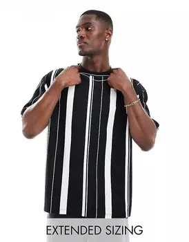 ASOS DESIGN – Футболка оверсайз в чёрно-белую полоску