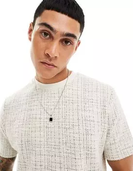 ASOS DESIGN – футболка свободного кроя с текстурированным рисунком в клетку