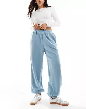 ASOS DESIGN – голубые флисовые джоггеры, часть комплекта