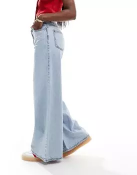ASOS DESIGN – голубые мягкие широкие джинсы