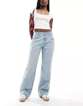 ASOS DESIGN – голубые, просторные джинсы-бойфренды со средней посадкой