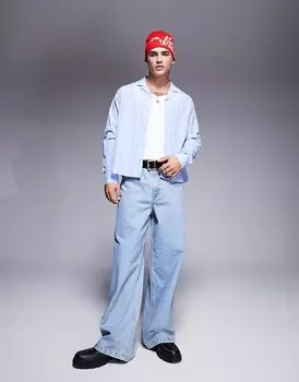 ASOS DESIGN – Голубые супермешковатые джинсы
