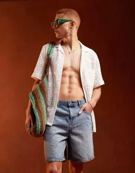 ASOS DESIGN – голубые винтажные джинсовые шорты