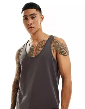 ASOS DESIGN – графитовая плотная футболка
