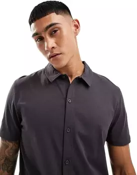 ASOS DESIGN – графитовая рубашка из джерси