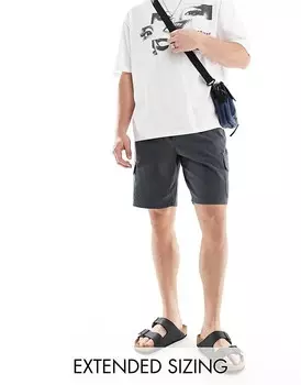 ASOS DESIGN – Графитовые шорты карго стандартной длины