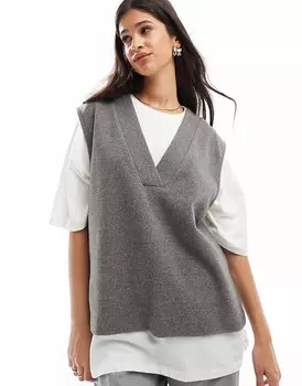 ASOS DESIGN – графитовый, очень мягкий топ без рукавов свободного кроя