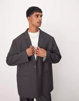 ASOS DESIGN – графитовый пиджак оверсайз очень свободного кроя