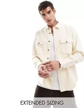ASOS DESIGN – хлопковая куртка-рубашка бежевого цвета