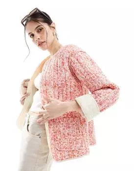 ASOS DESIGN – хлопковая стеганая куртка с мелким цветочным узором