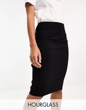 ASOS DESIGN Hourglass – черная приталенная юбка в бенгальском стиле