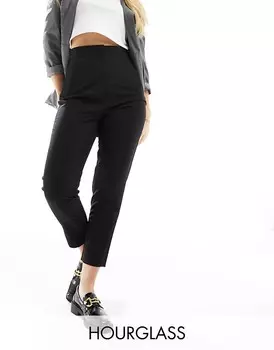 ASOS DESIGN Hourglass – Черные приталенные брюки со швами на талии