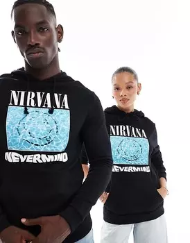 ASOS DESIGN — худи черного цвета с лицензионным принтом «Nirvana»