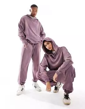 ASOS DESIGN – Худи оверсайз размытого фиолетового цвета с отстрочкой, однотонное