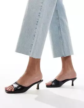 ASOS DESIGN – Hyper – Черные туфли-мюли на каблуке-уточке