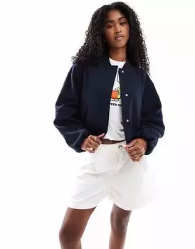 ASOS DESIGN - Элегантная куртка-бомбер в темно-синем цвете