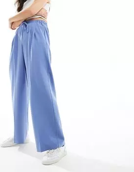 ASOS DESIGN – Элегантные синие брюки-слипоны