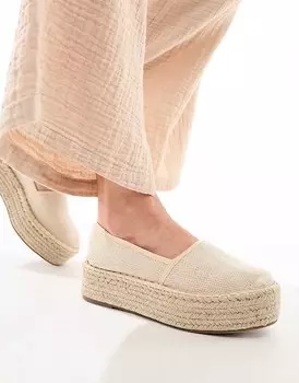 ASOS DESIGN – Journal – Кремовые эспадрильи на плоской платформе