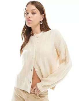 ASOS DESIGN – кардиган оверсайз из пушистой ткани цвета экрю