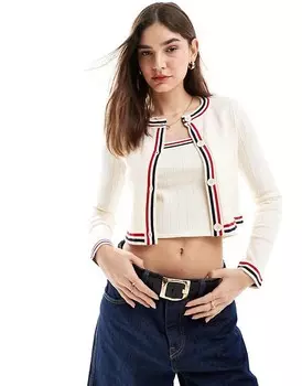 ASOS DESIGN — кардиган с контрастной отделкой в тон