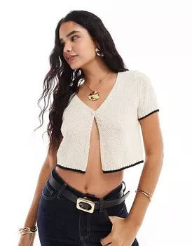 ASOS DESIGN – Кардиган в полоску с разрезом спереди