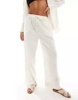 ASOS DESIGN – Kayla – Комбинируй и сочетай – Широкие белые пляжные брюки