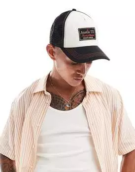 ASOS DESIGN – кепка Trucker с вышивкой, черный и экрю