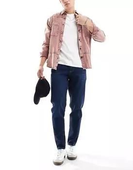 ASOS DESIGN – Классические жесткие эластичные джинсы темно-синего цвета