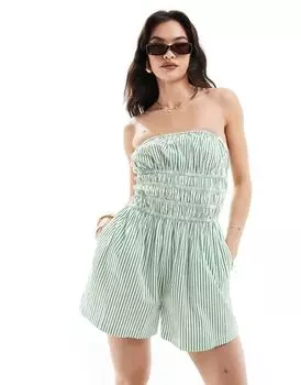 ASOS DESIGN — комбинезон в настоящую полоску со сборками на лифе