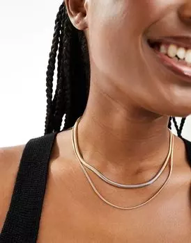 ASOS DESIGN – комплект из 2 колье в форме змей золотого оттенка