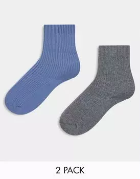 ASOS DESIGN – комплект из 2 пар носков в рубчик