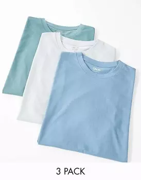 ASOS DESIGN – комплект из 3 футболок с круглым вырезом разных цветов