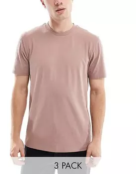 ASOS DESIGN Комплект из 3 футболок с круглым вырезом в 3 разных цветах