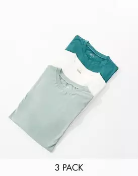 ASOS DESIGN Комплект из 3 футболок с круглым вырезом в 3 разных цветах